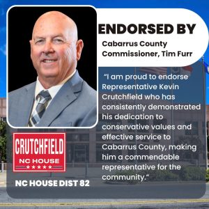Kevin Crutchfield for NC House endorsed by Cabarrus County, NC Commissioner Tim Furr