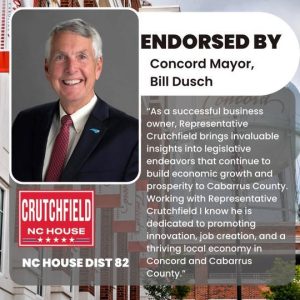 Kevin Crutchfield for NC House endorsed by Concord, NC Mayor Bill Dusch