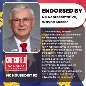 Kevin Crutchfield for NC House endorsed by NC Representative Wayne Sasser
