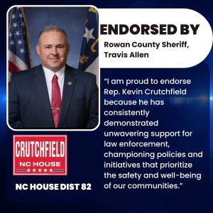 Kevin Crutchfield for NC House endorsed by Rowan County Sheriff Travis Allen